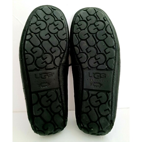 UGG Australia Marlowe Men's Moccasin Loafer Black Pebbled Leather 1005240 Sz 9 - Picture 7 of 7